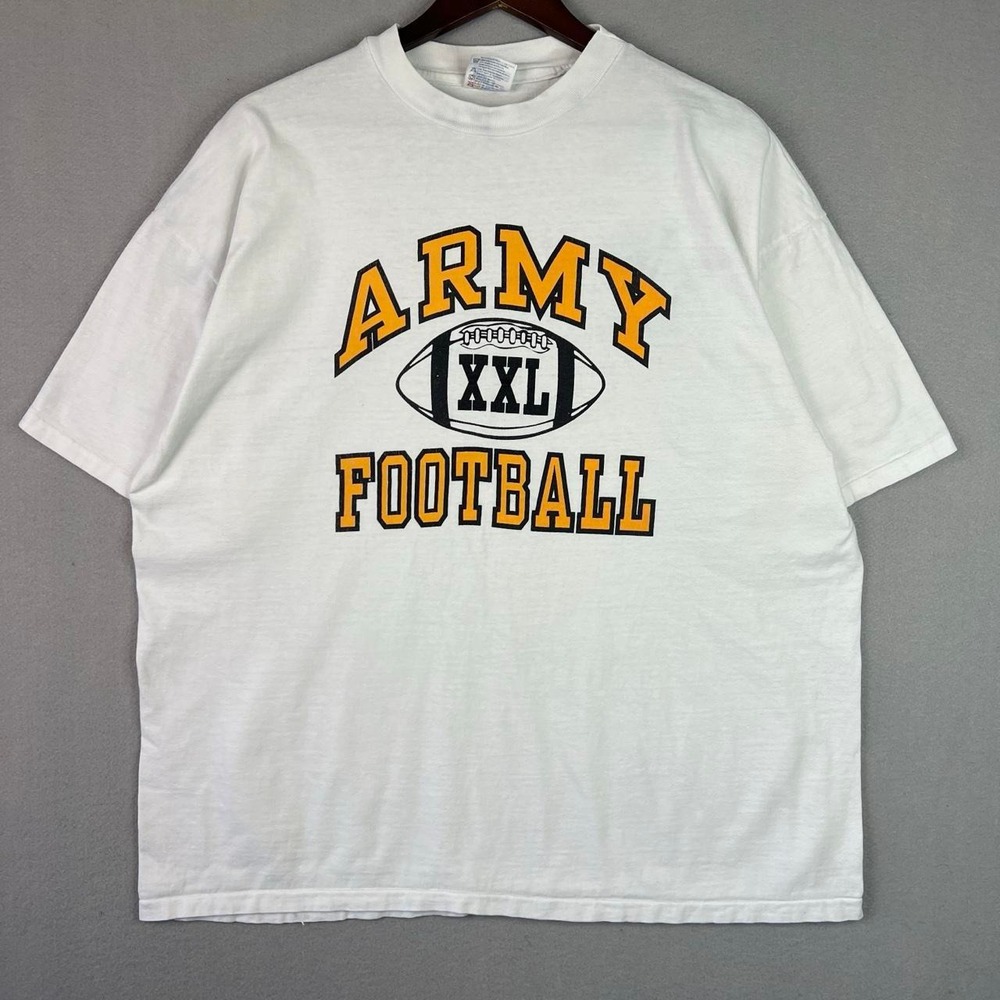 Vintage Army Football XXL Collegiate White Hanes Beefy 90s Tee Shirt